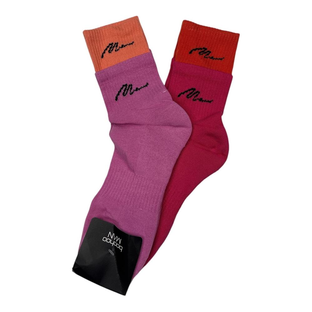 Boohoo Man Multi-colored Mid Calf High Socks 2 Pack One Size